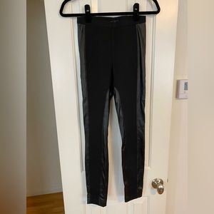 BCBG Faux leather trim leggings